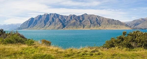 Southern Alps Mountain Range and Lake Hawea, West Coast, South Island, New Zealand, Pacific