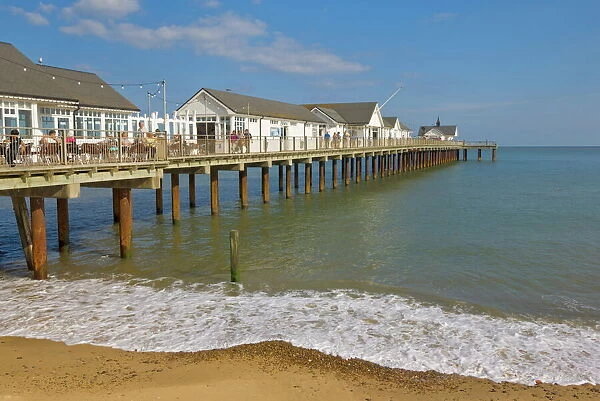 Southwold pier in the early afternoon sunshine, Southwold, Suffolk, England