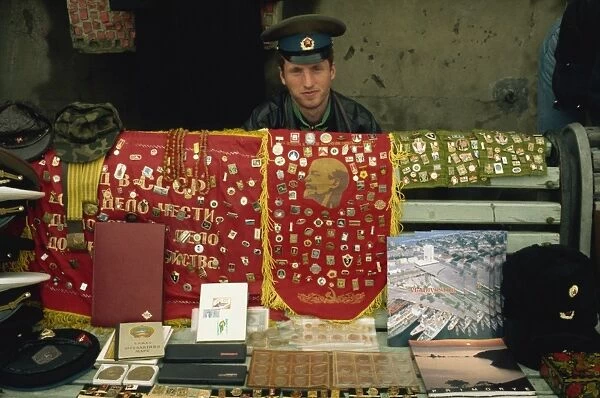 Souvenir seller, Vladivostok, Russian Far East, Russia, Europe