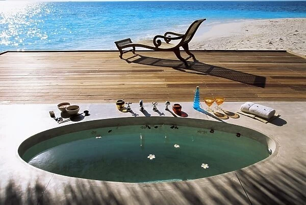 Spa bath, Maldives, Indian Ocean, Asia