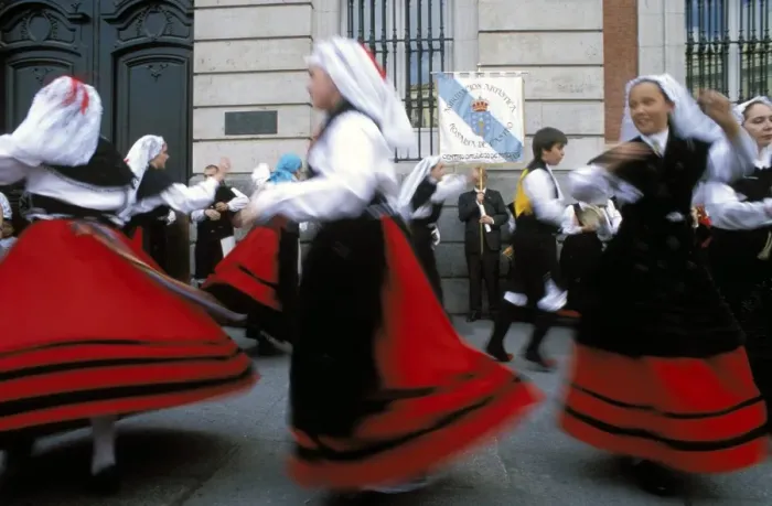 Framed Print : Spaniards in national dress performing outdoors Framed Print : Spaniards in national dress performing outdoors