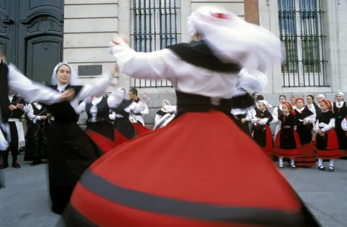 Framed Print : Spaniards in national dress performing outdoors Framed Print : Spaniards in national dress performing outdoors