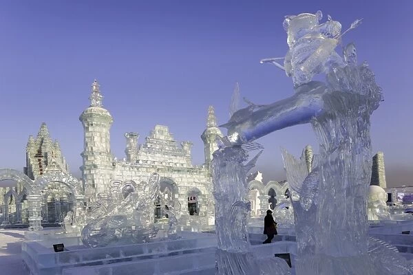 Spectacular ice sculptures at the Harbin Ice and Snow Festival in Harbin, Heilongjiang Province