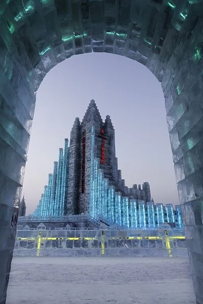 Spectacular illuminated ice sculptures at the Harbin Ice and Snow Festival in Harbin