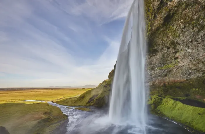 Framed Print : A spectacular sheer waterfall, Seljalandsfoss Falls, near Vik Framed Print : A spectacular sheer waterfall, Seljalandsfoss Falls, near Vik