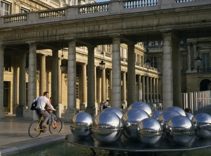 Framed Print : Sphere sculpture in courtyard of the Palais Royal, Paris, France, Europe Framed Print : Sphere sculpture in courtyard of the Palais Royal, Paris, France, Europe