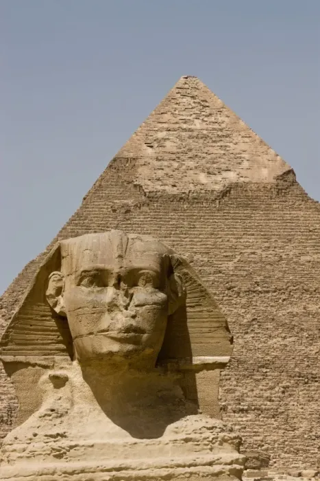 Framed Print : The Sphinx and the Pyramid of Khafre in Giza, UNESCO World Heritage Site, near Cairo, Egypt, North Africa, Africa