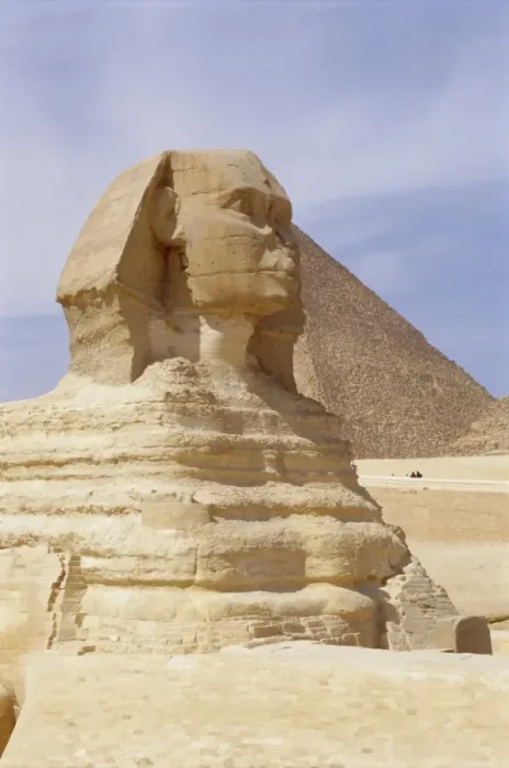 Framed Print : Sphinx and pyramid, UNESCO World Heritage Site, Giza, Cairo, Egypt, North Africa, Africa