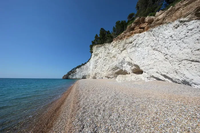 Framed Print : Spiaggia di Vignanotica pebble beach under a white cliff, Mattinata, Gargano promontory, Puglia, Italy, Europe Framed Print : Spiaggia di Vignanotica pebble beach under a white cliff, Mattinata, Gargano promontory, Puglia, Italy, Europe