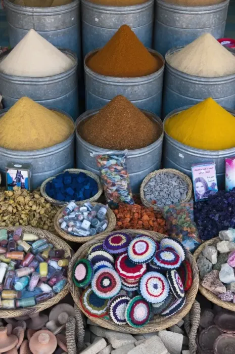 Framed Print : Spices, Medina Souk, Marrakech, Morocco, North Africa, Africa