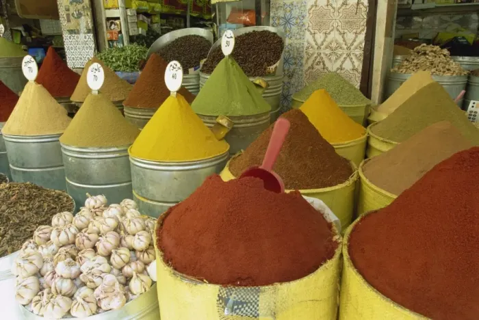 Framed Print : Spices for sale in the Mellah (old Jewish Quarter)