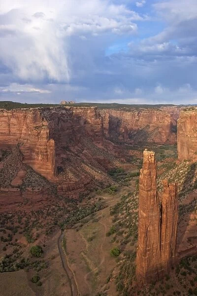 Spider Rock from Spider Rock Overlook, Canyon de Chelly National Monument, Arizona, United States of America, North America