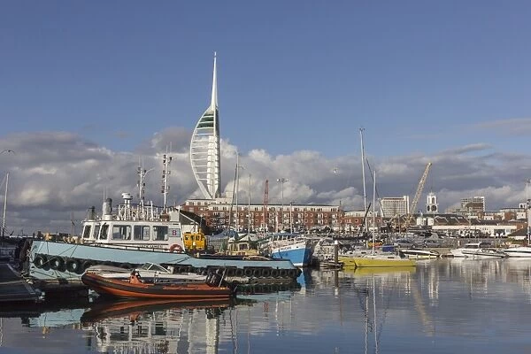 Spinnaker Tower and Camber Docks, Portsmouth, Hampshire, England, United Kingdom, Europe