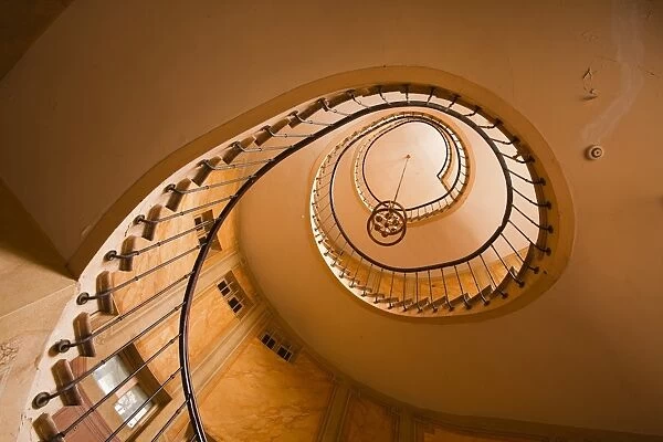 A spiral staircase in Galerie Vivienne, Paris, France, Europe
