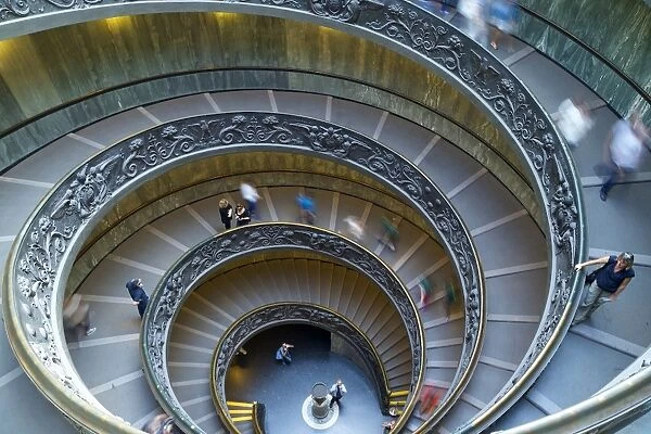 Spiral staircase, by Giuseppe Momo, dating from 1932, Vatican Museums, Rome, Lazio, Italy, Europe