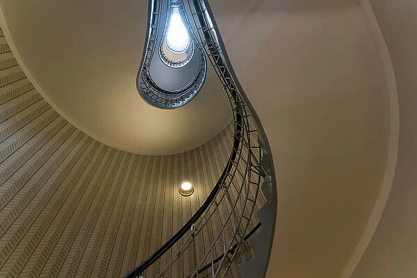 Spiral staircase at House of the Black Madonna, Prague, Bohemia, Czech Republic (Czechia), Europe