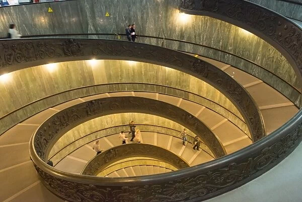 Spiral stairs of the Vatican Museums, designed by Giuseppe Momo in 1932, Rome, Lazio, Italy, Europe