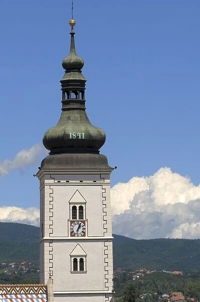 Spire of The Church of St. Mark, Gorni Grad (Upper Town), Zagreb, Croatia, Europe
