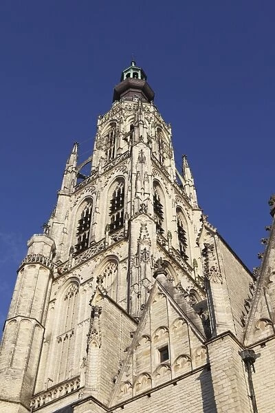 Spire of the Late Gothic Grote Kerk (Onze Lieve Vrouwe Kerk) (Church of Our Lady) in Breda