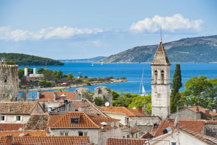 Framed Print : Spire of St. Michael Monastery and Church Belfry, Trogir, UNESCO World Heritage Site, Dalmatian Coast, Adriatic, Croatia, Europe Framed Print : Spire of St. Michael Monastery and Church Belfry, Trogir, UNESCO World Heritage Site, Dalmatian Coast, Adriatic, Croatia, Europe
