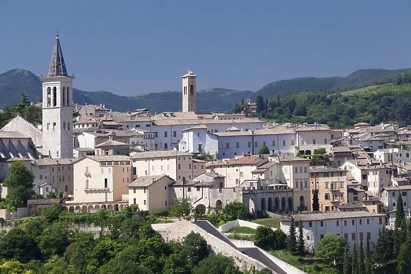 Spoleto with Santa Maria Assunta Cathedral, Spoleto, Perugia District, Umbria, Italy