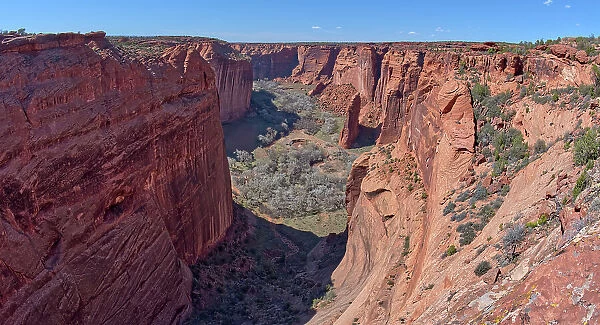 Spring Canyon in Canyon De Chelly National Monument viewed from the Sliding House Overlook on the south rim, Arizona, United States of America, North America