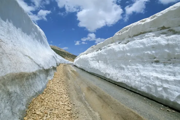 Framed Print : Spring snow on road crossing the Mount Lebanon range near Bcharre Framed Print : Spring snow on road crossing the Mount Lebanon range near Bcharre
