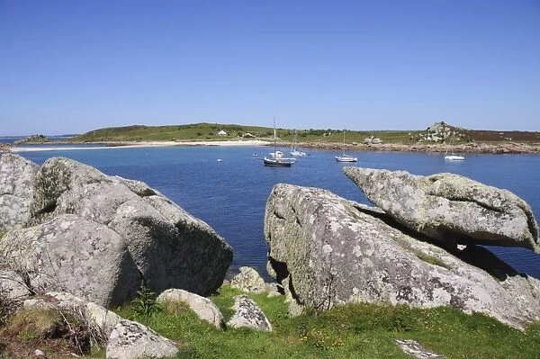 St. Agnes with Gugh in background, Isles of Scilly, Cornwall, United Kingdom, Europe
