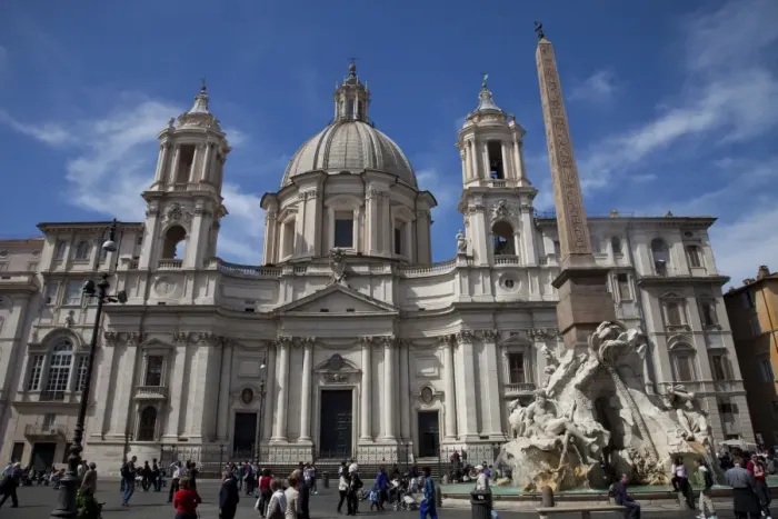 Framed Print : St. Agnese in Agone church and the Fountain of the Four Rivers, Piazza Navona Framed Print : St. Agnese in Agone church and the Fountain of the Four Rivers, Piazza Navona