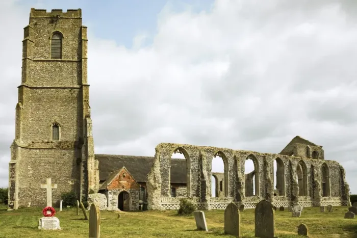 Framed Print : St. Andrews Church, built in the 14th and 15th centuries but fell into ruin, and a smaller church was built inside in the 17th century, Covehithe, Suffolk, England, United Kingdom, Europe Framed Print : St. Andrews Church, built in the 14th and 15th centuries but fell into ruin, and a smaller church was built inside in the 17th century, Covehithe, Suffolk, England, United Kingdom, Europe