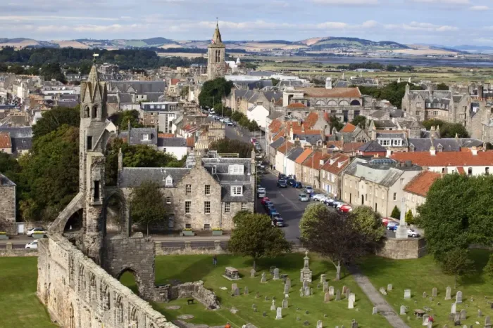 Framed Print : St. Andrews from St. Rules Tower at St. Andrews Cathedral, St. Andrews, Fife, Scotland, United Kingdom, Europe Framed Print : St. Andrews from St. Rules Tower at St. Andrews Cathedral, St. Andrews, Fife, Scotland, United Kingdom, Europe
