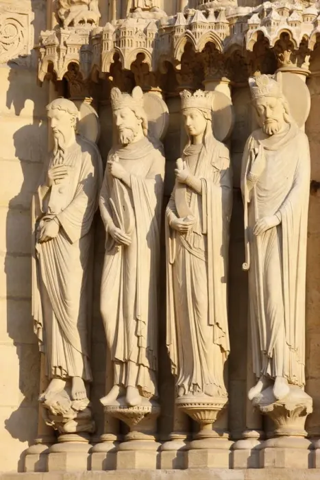Framed Print : St. Annes gate sculptures of St. Paul, King David, Bethsabee and a king, west front Framed Print : St. Annes gate sculptures of St. Paul, King David, Bethsabee and a king, west front