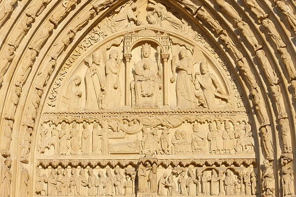 St. Annes gate tympanum, west front, Notre Dame Cathedral