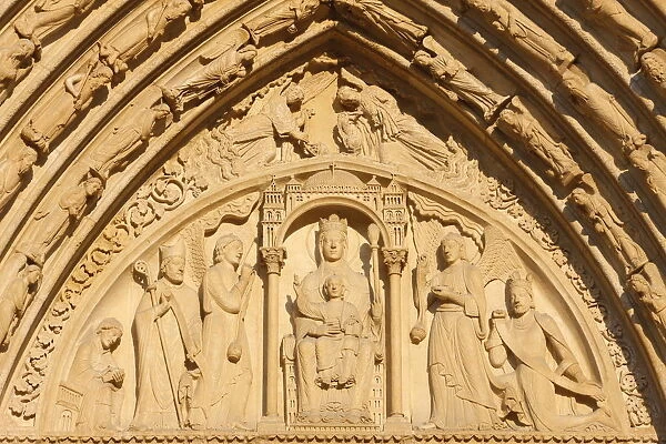 St. Annes gate tympanum, west front, Notre Dame Cathedral