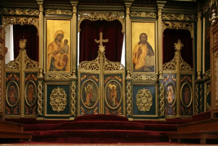 Framed Print : St. Anthony Coptic church iconostasis, Jerusalem, Israel, Middle East