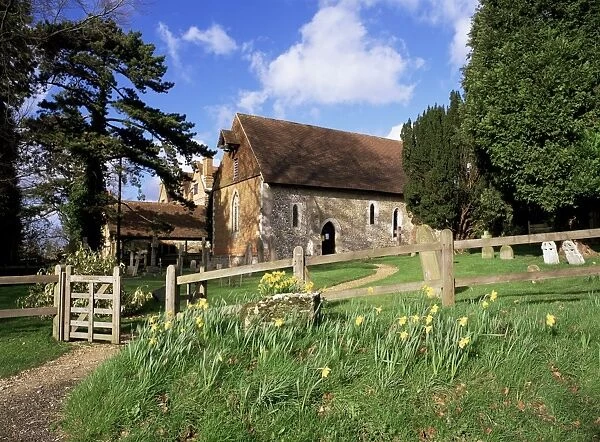 St. Bartholomews church, dating from circa 1060, the smallest church in Surrey