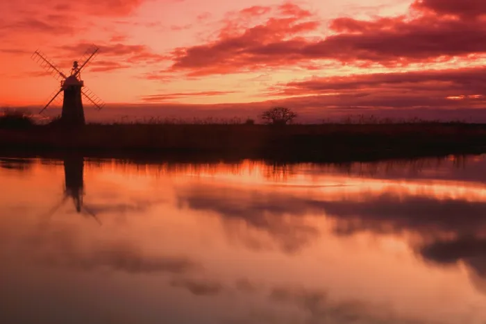 Framed Print : St. Benet's Mill, sunset, Norfolk Broads, Norfolk