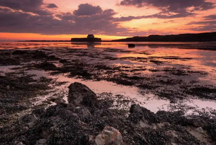 Framed Print : St. Cwyfans Church on the island of Cribinau at sunset, near Aberffraw, Anglesey, North Wales, United Kingdom, Europe Framed Print : St. Cwyfans Church on the island of Cribinau at sunset, near Aberffraw, Anglesey, North Wales, United Kingdom, Europe