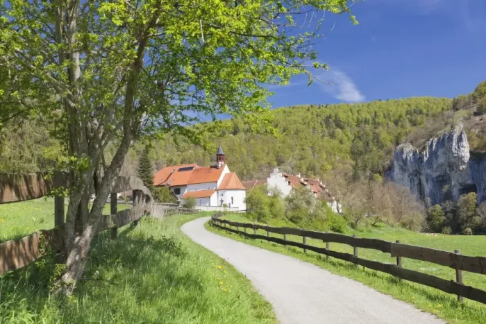 Framed Print : St. Georg chapel, Kaeppeler Hof, Thiergarten, Danube Valley in spring, Upper Danube Nature Park Framed Print : St. Georg chapel, Kaeppeler Hof, Thiergarten, Danube Valley in spring, Upper Danube Nature Park