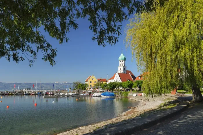 Framed Print : St. Georg church on Lake Constance, Bavaria, Swabia, Germany, Europe Framed Print : St. Georg church on Lake Constance, Bavaria, Swabia, Germany, Europe