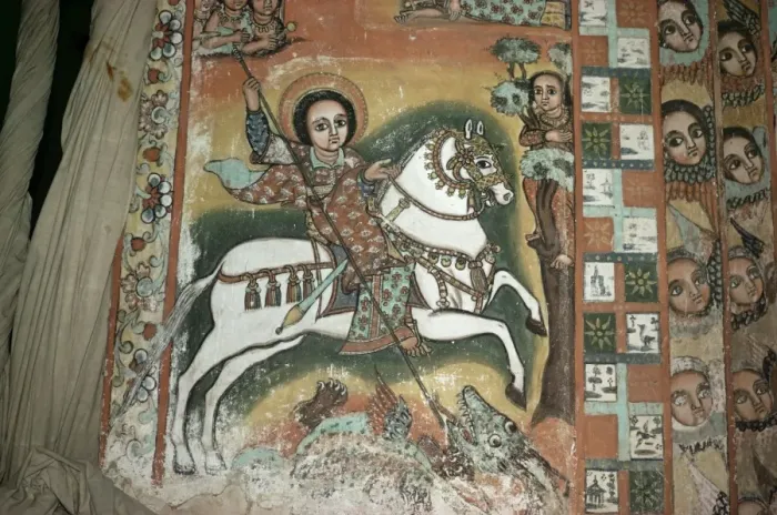 Framed Print : St. George and Dragon, Uran Kidane Meherate church, Zege Peninsula, Lake Tana Framed Print : St. George and Dragon, Uran Kidane Meherate church, Zege Peninsula, Lake Tana