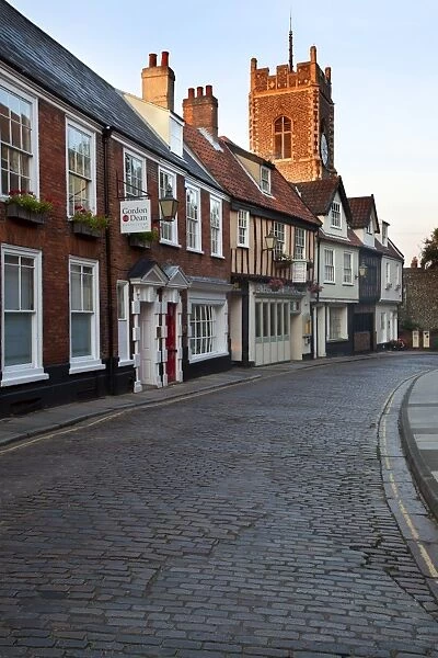 St. Georges Tombland and Princes Street at dusk, Norwich, Norfolk, England, United Kingdom, Europe