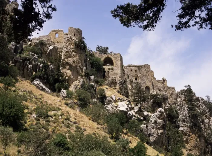 Framed Print : St. Hilarion castle perched upon one of the highest peaks of the Kyrenia chain Framed Print : St. Hilarion castle perched upon one of the highest peaks of the Kyrenia chain