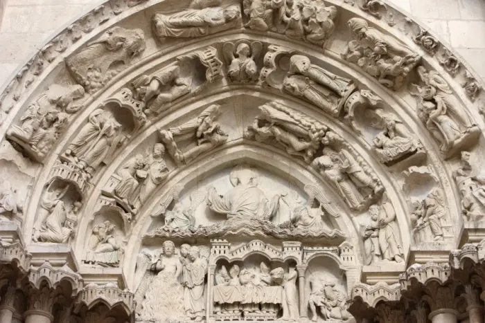 Framed Print : St. John the Baptists gate tympanum, St. Stephens Cathedral, Sens Framed Print : St. John the Baptists gate tympanum, St. Stephens Cathedral, Sens