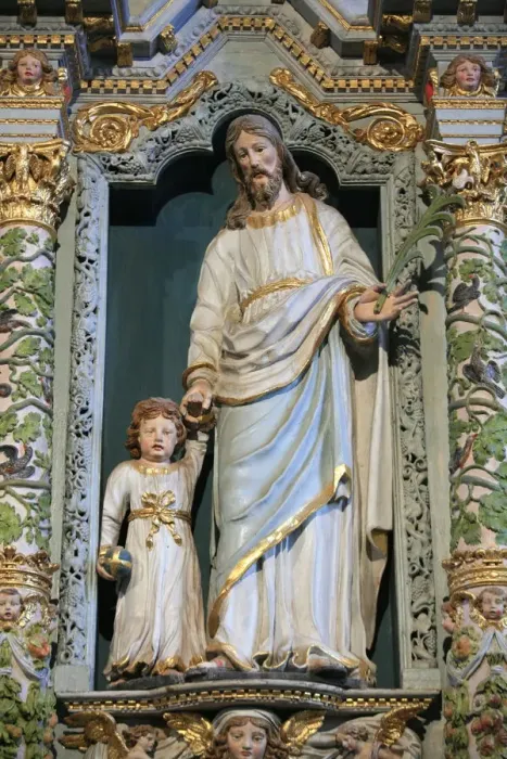 Framed Print : St. Joseph and Jesus, Guimiliau, Finistere, Brittany, France, Europe Framed Print : St. Joseph and Jesus, Guimiliau, Finistere, Brittany, France, Europe