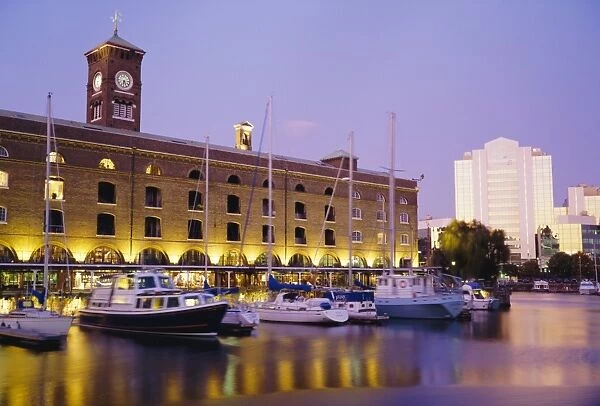 St Katherines Dock in the evening, London, England, UK