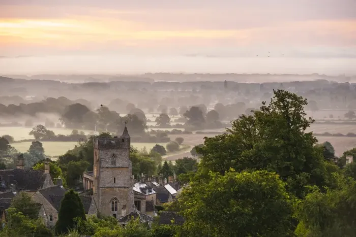 Framed Print : St. Lawrence Church and misty sunrise, Bourton-on-the-Hill, Gloucestershire, The Cotswolds, England, United Kingdom, Europe Framed Print : St. Lawrence Church and misty sunrise, Bourton-on-the-Hill, Gloucestershire, The Cotswolds, England, United Kingdom, Europe