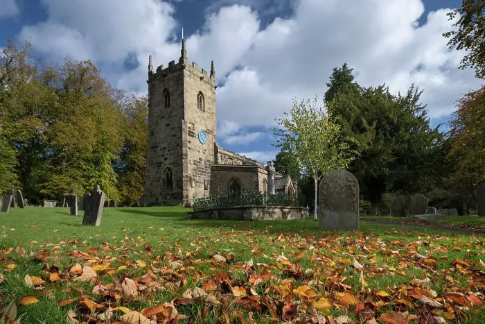 Framed Print : St. Lawrence Parish Church in autumn, Eyam, Peak District National Park, Derbyshire, England, United Kingdom, Europe Framed Print : St. Lawrence Parish Church in autumn, Eyam, Peak District National Park, Derbyshire, England, United Kingdom, Europe