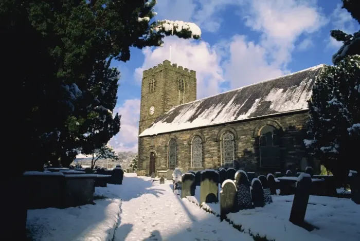 Framed Print : St Marys Anglican Church in winter with snow on the ground Framed Print : St Marys Anglican Church in winter with snow on the ground