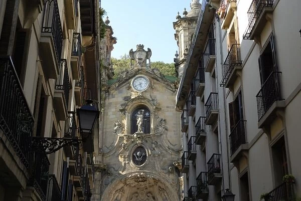 St. Marys basilica, old town of Donostia, San Sebastian, Basque country